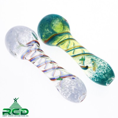 GLASS PIPE FRIT AND RASTA ART GP4094 1CT